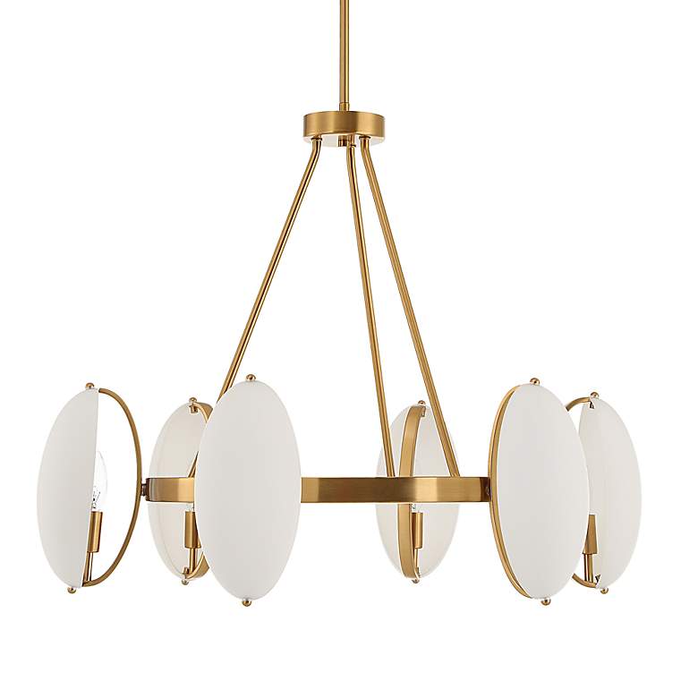 Image 2 Uttermost Oviform 30.25" Wide Brass 6 Lt Chandelier