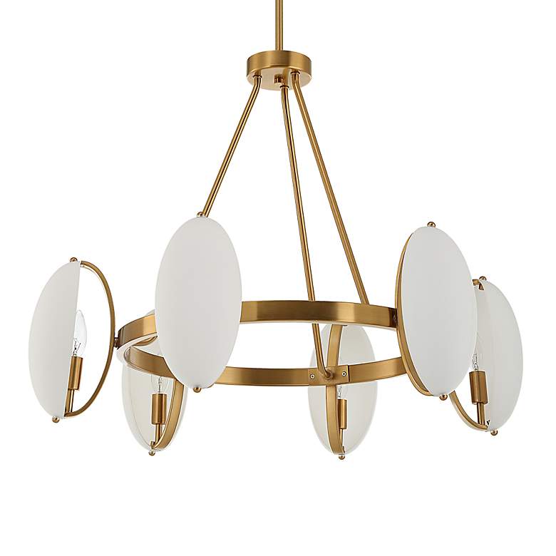 Image 3 Uttermost Oviform 30.25" Wide Brass 6 Lt Chandelier more views