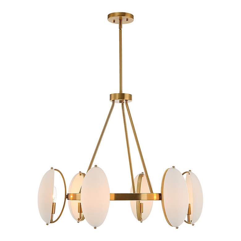 Image 4 Uttermost Oviform 30.25" Wide Brass 6 Lt Chandelier more views