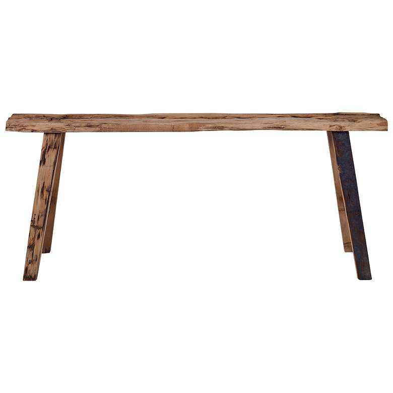 Image 2 Uttermost Paddock 20" Reclaimed Pine Wood Rectangular Bench