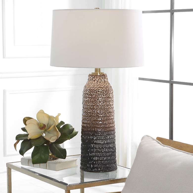 Image 1 Uttermost Padma 31" High Ivory Chocolate Ombre Ceramic Table Lamp
