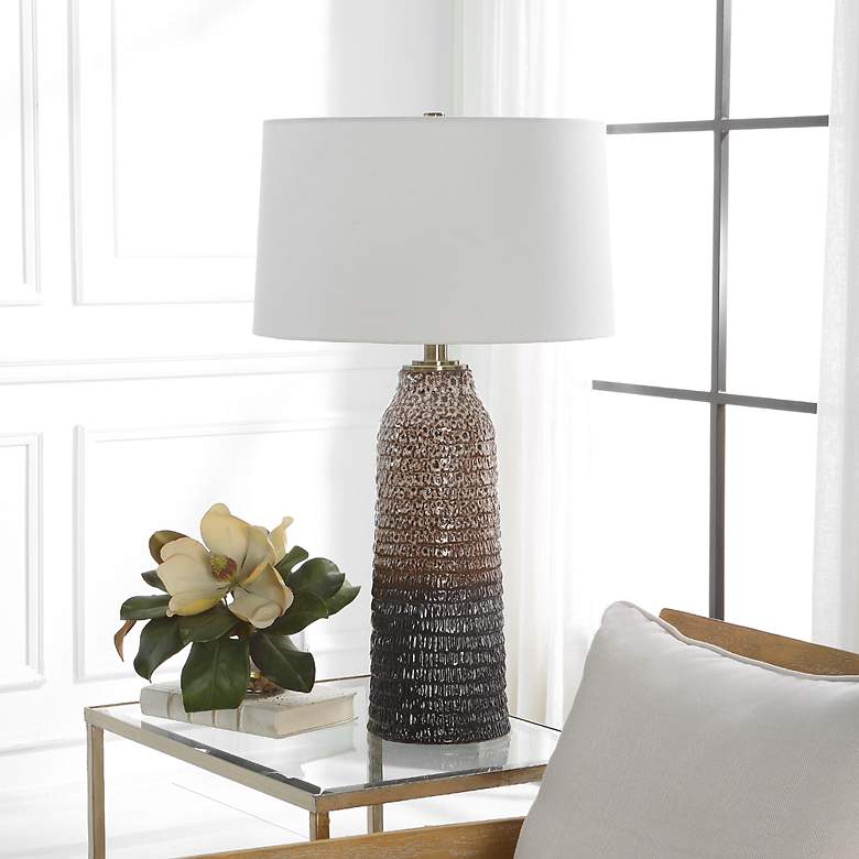 Image 6 Uttermost Padma 31" High Ivory Chocolate Ombre Ceramic Table Lamp more views