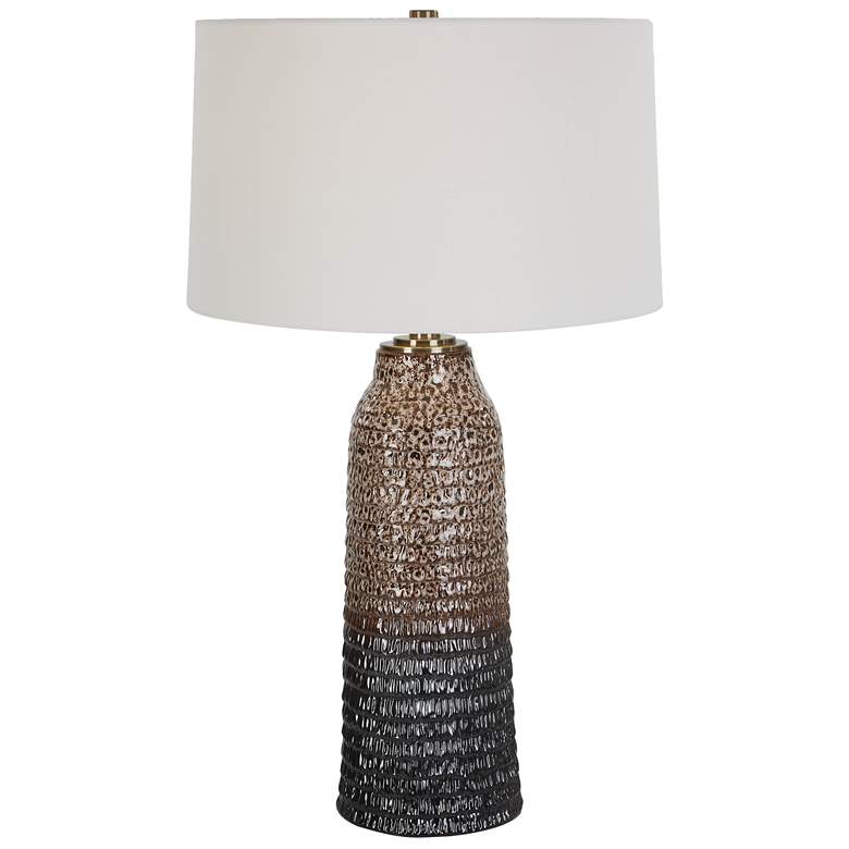 Image 1 Uttermost Padma Ivory Chocolate Ombre Ceramic Table Lamp