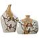 Uttermost Pajaro Metallic Ivory 2-Piece Ceramic Vase Set