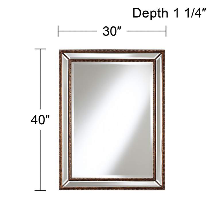 Image 6 Uttermost Palais Bronze 30" x 40" Beaded Wall Mirror more views