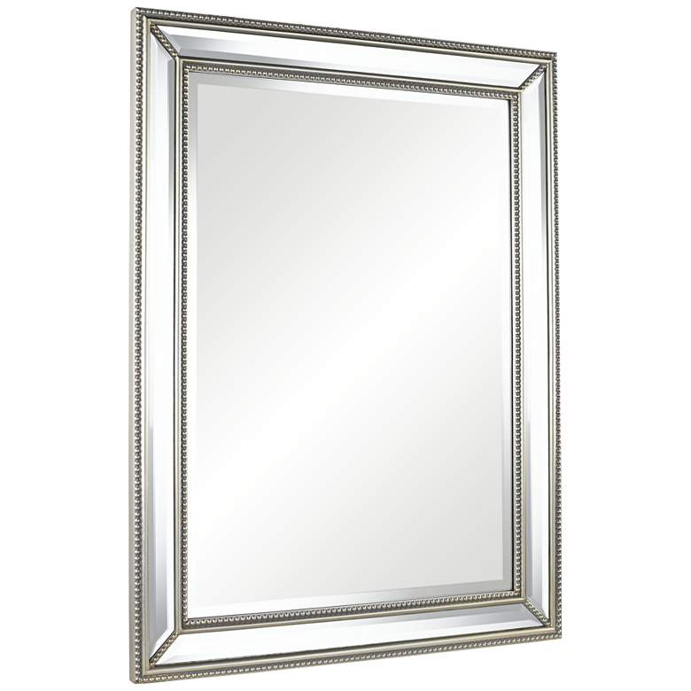 Image 6 Uttermost Palais Silver 30" x 40" Beaded Wall Mirror more views