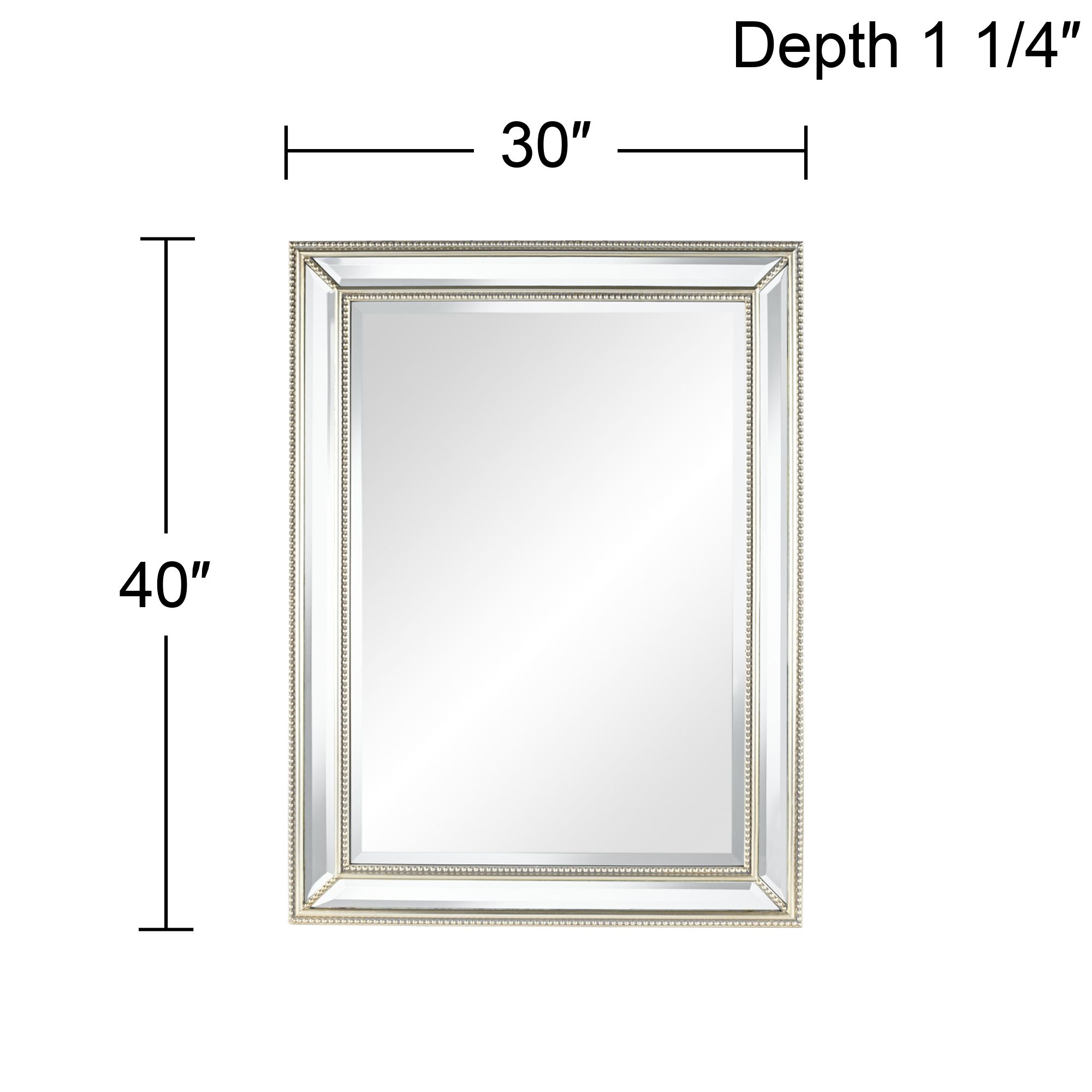 Uttermost Palais Silver 30" x 40" Beaded Wall Mirrors Set of 2 in scene