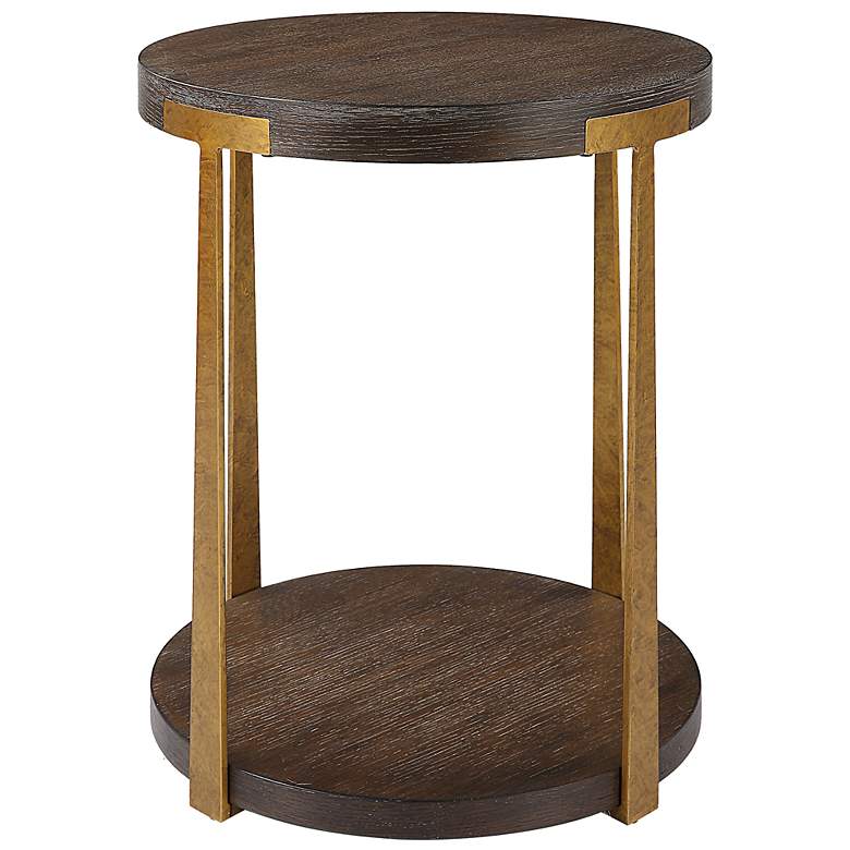 Image 2 Uttermost Palisade 19" Wide Coffee Wood Round Side Table