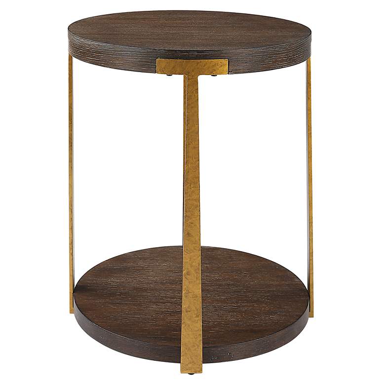 Image 4 Uttermost Palisade 19" Wide Coffee Wood Round Side Table more views