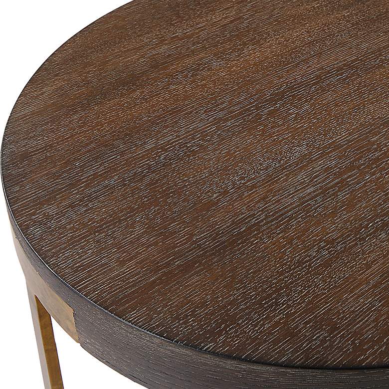 Image 5 Uttermost Palisade 19" Wide Coffee Wood Round Side Table more views