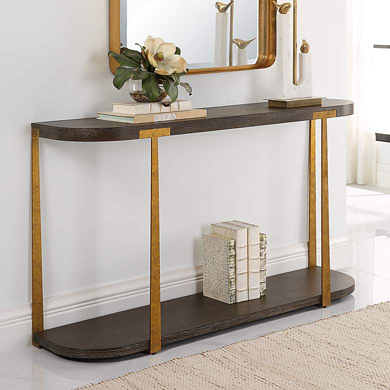 Image 1 Uttermost Palisade 54 inch Wide Coffee Wood Console Table