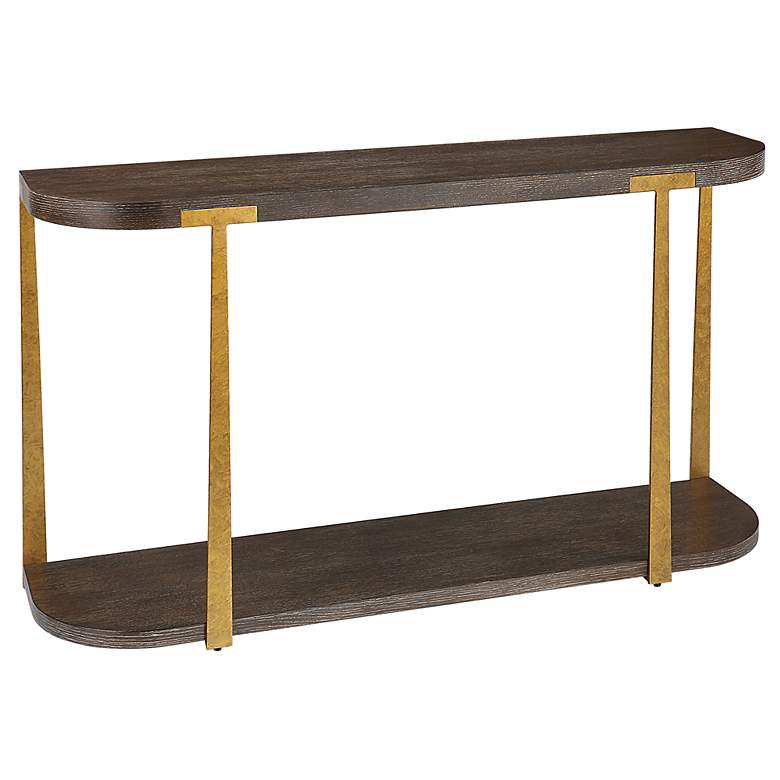 Image 4 Uttermost Palisade 54 inch Wide Coffee Wood Console Table more views