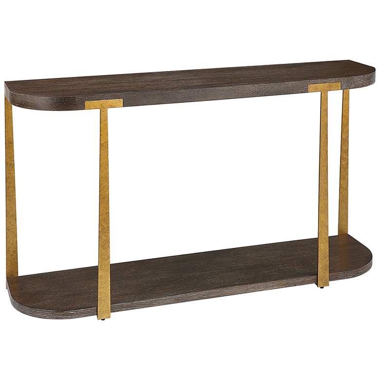 Image 5 Uttermost Palisade 54 inch Wide Coffee Wood Console Table more views