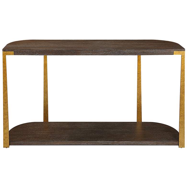 Image 7 Uttermost Palisade 54 inch Wide Coffee Wood Console Table more views
