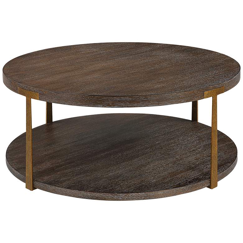 Image 2 Uttermost Palisade Round Wood Coffee Table