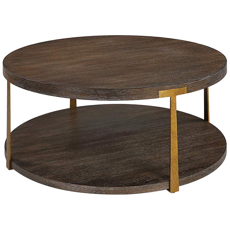 Image 5 Uttermost Palisade Round Wood Coffee Table more views