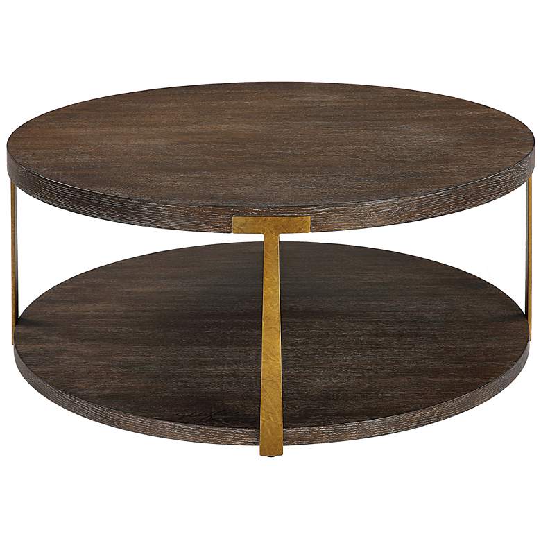 Image 6 Uttermost Palisade Round Wood Coffee Table more views