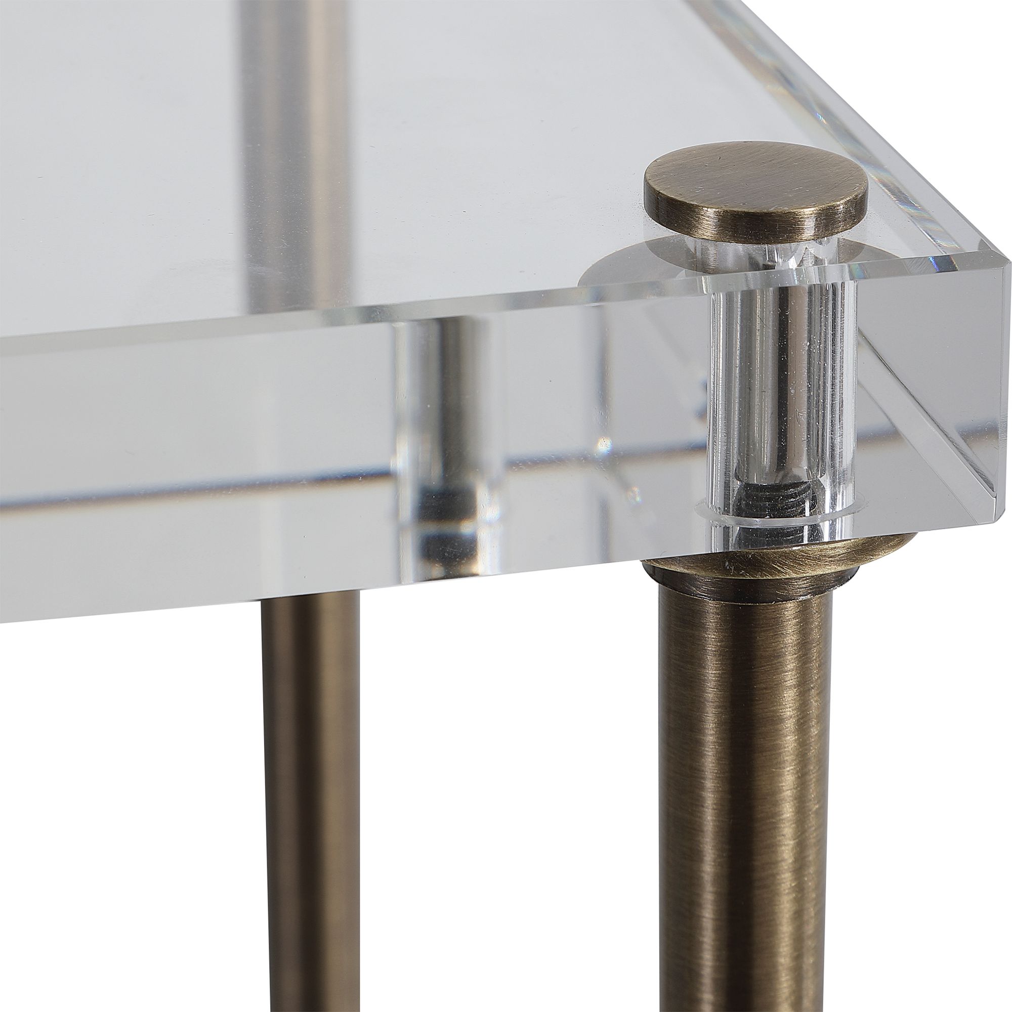 Uttermost Palladian Antique Brass Floor Lamp with Tray Table 89G36