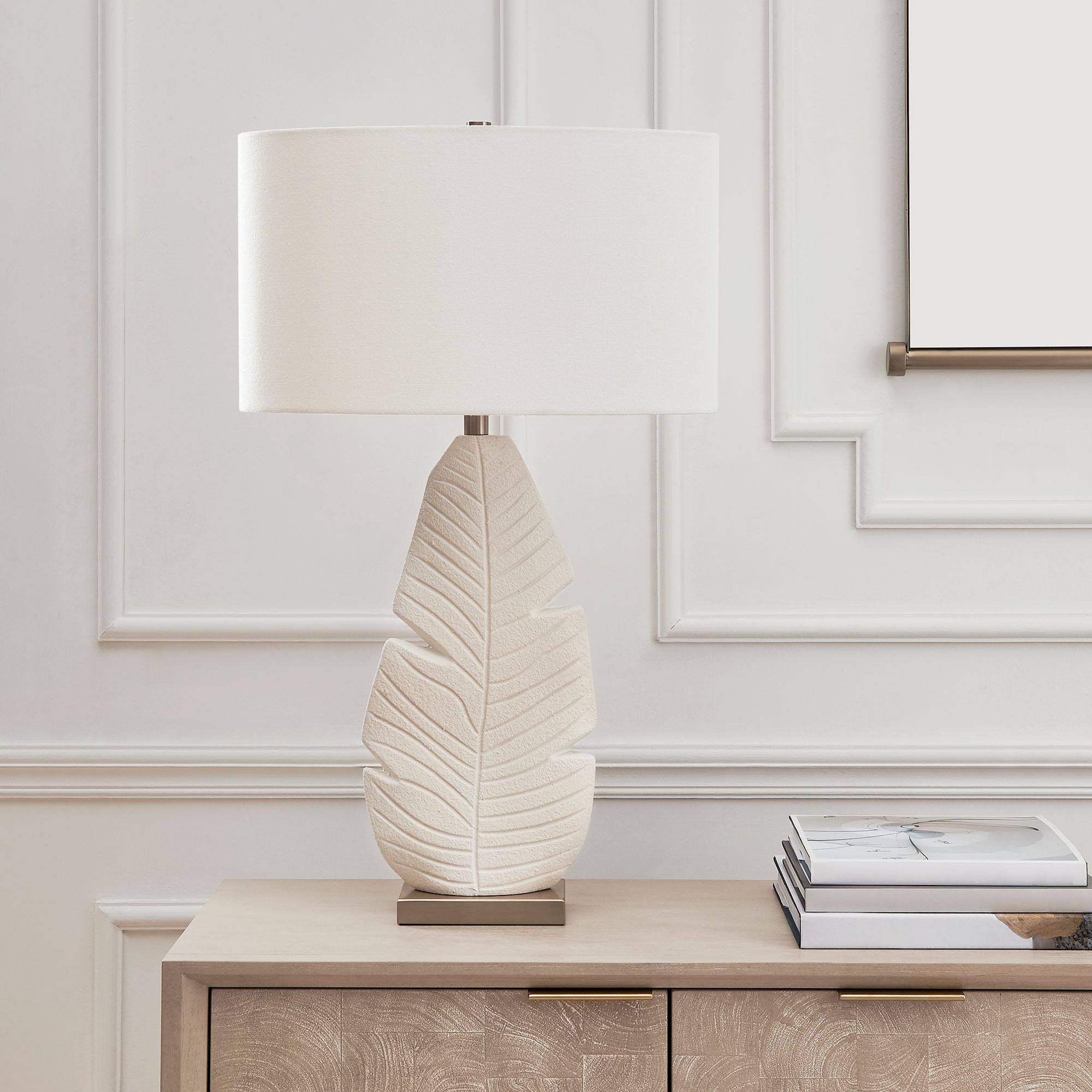 Image 3 Uttermost Palm Leaf 31 1/4" White Ceramic Table Lamp more views