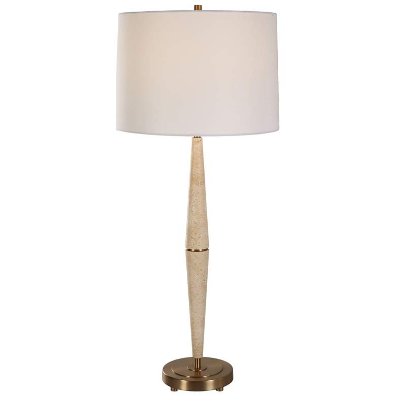 Image 1 Uttermost Palu 37.4" Travertine Table Lamp