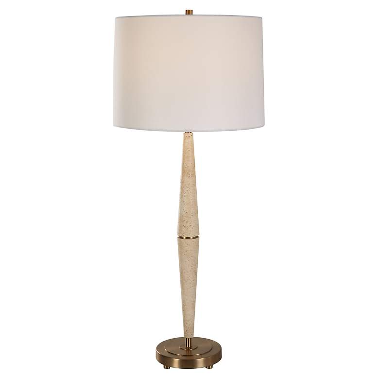 Image 1 Uttermost Palu Light Beige Travertine Table Lamp