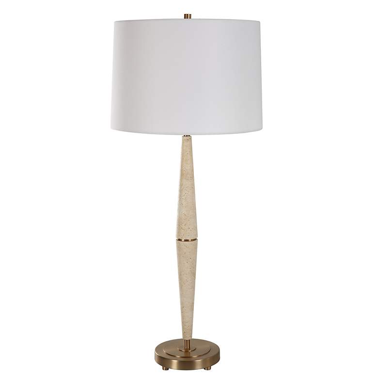 Image 4 Uttermost Palu Light Beige Travertine Table Lamp more views