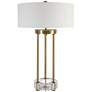 Uttermost Pantheon Antique Brass Iron and Crystal 2-Light Table Lamp