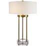 Uttermost Pantheon Antique Brass Iron and Crystal 2-Light Table Lamp