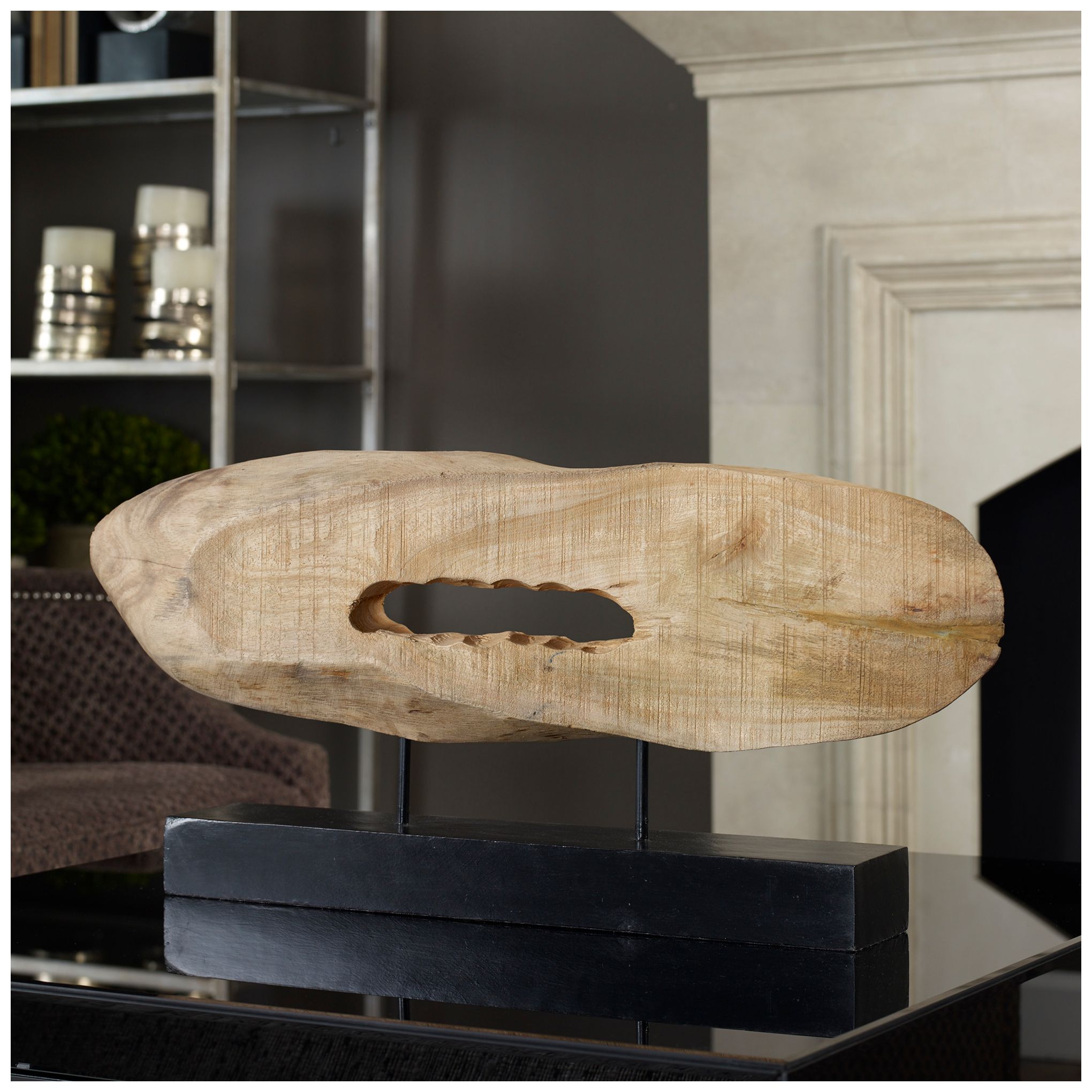 Image 3 Uttermost Paol 28 3/4" Wide Natural Wood Log Sculpture more views