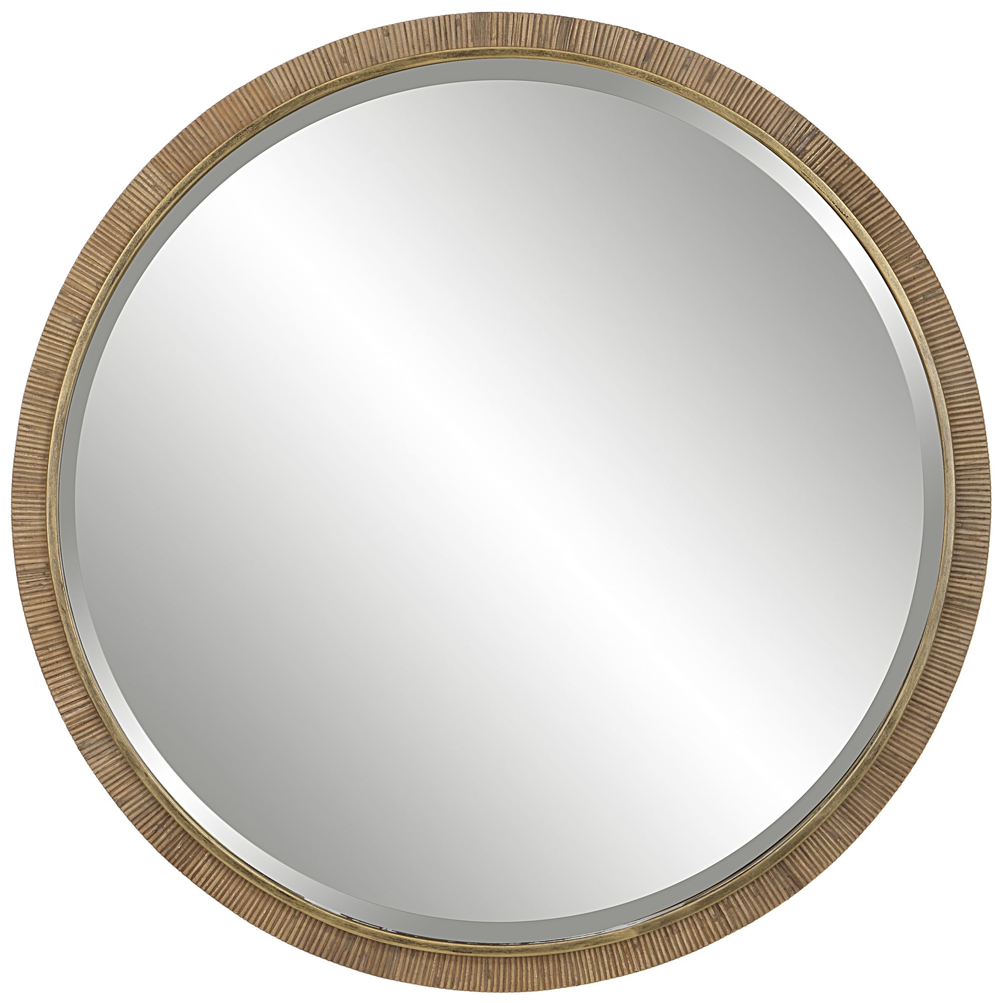 Image 2 Uttermost Paradise 39 1/4" Wide Round Rattan Wall Mirror