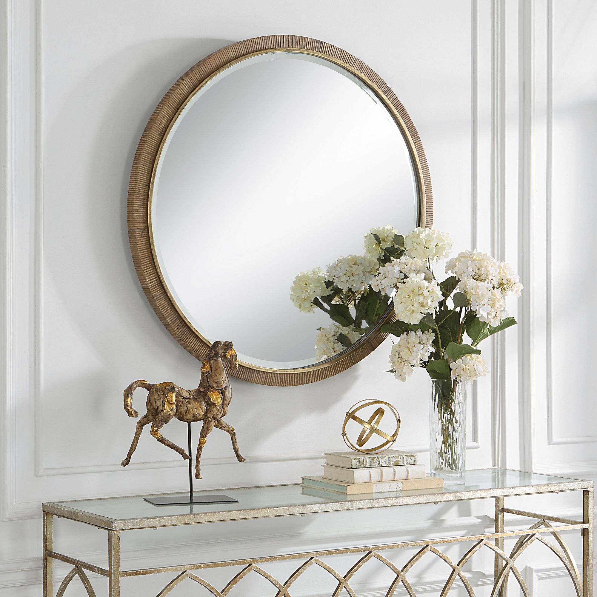 Image 4 Uttermost Paradise 39 1/4" Wide Round Rattan Wall Mirror more views