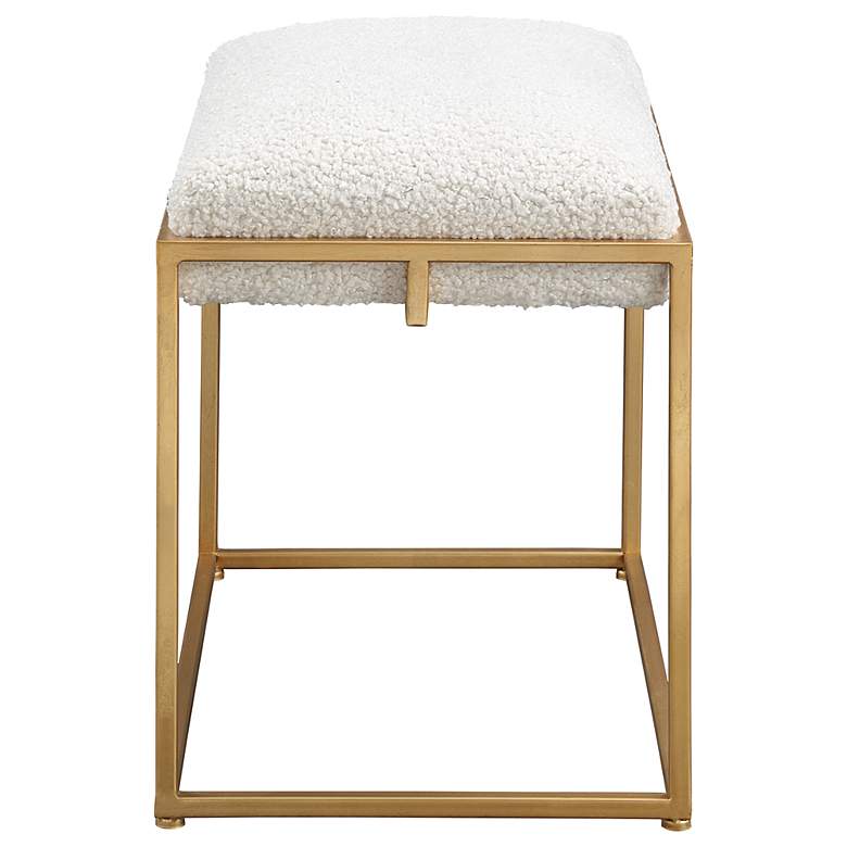 Image 4 Uttermost Paradox 23 1/2" Wide White Faux Shearling Small Bench more views