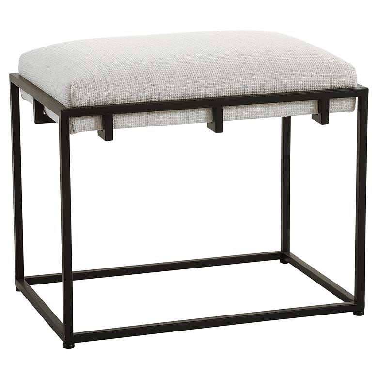 Image 3 Uttermost Paradox 24 inch Wide Matte Black and White Small Bench more views