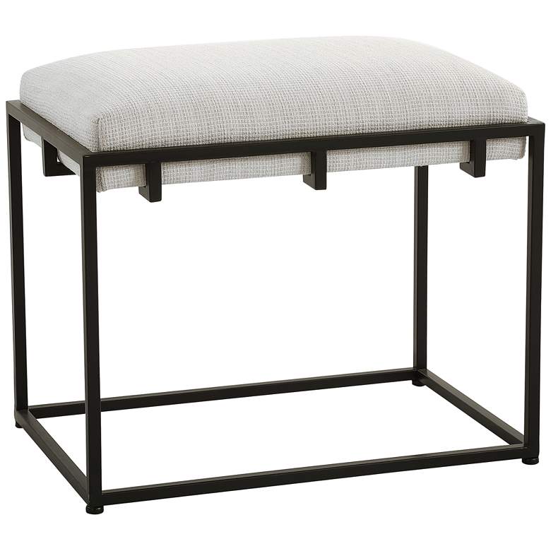 Image 4 Uttermost Paradox 24" Wide Matte Black and White Small Bench more views