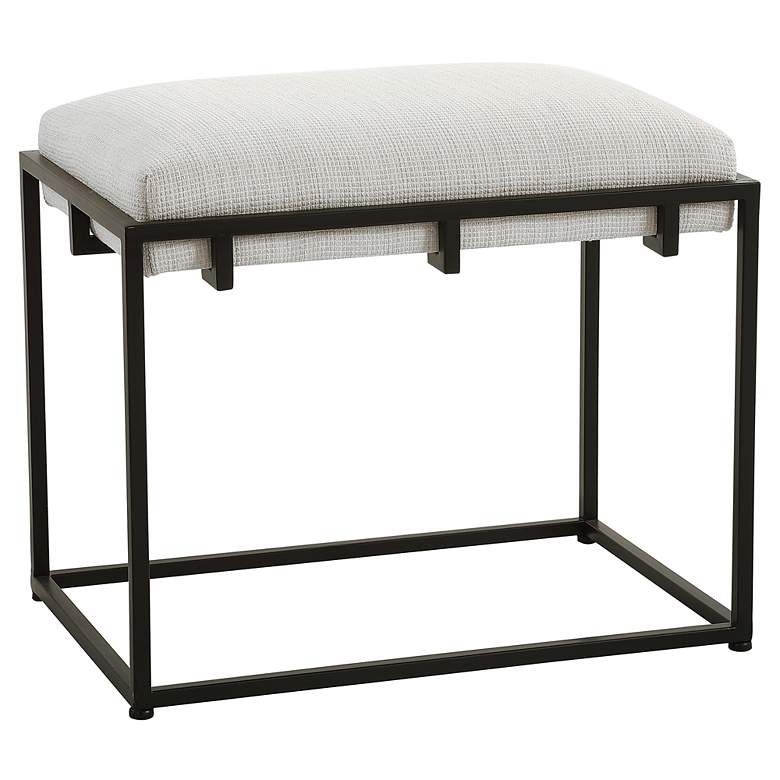 Image 4 Uttermost Paradox 24" Wide Matte Black and White Small Bench more views