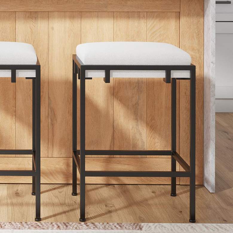 Image 1 Uttermost Paradox 27" Matte Black Iron Counter Stool