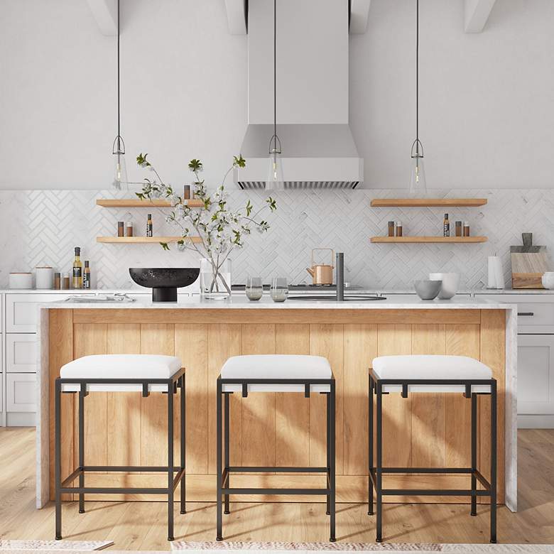 Image 3 Uttermost Paradox 27" Matte Black Iron Counter Stool more views