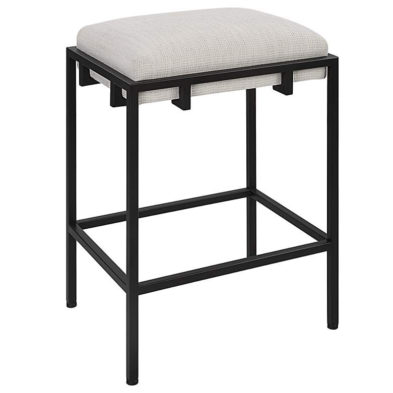 Image 4 Uttermost Paradox 27" Matte Black Iron Counter Stool more views