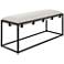 Uttermost Paradox 47" Wide Black Iron and White Fabric Bench