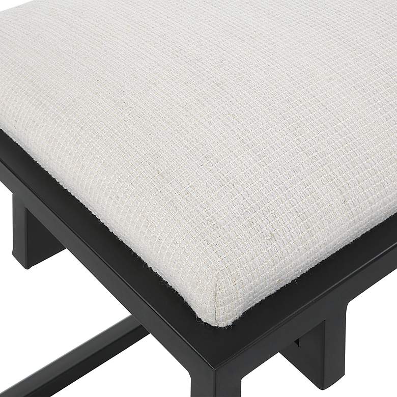 Image 5 Uttermost Paradox 47" Wide Black Iron and White Fabric Bench more views