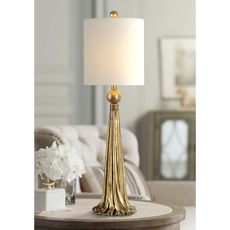 Image 1 Uttermost Paravani 37 inch High Antique Metallic Gold Buffet Table Lamp