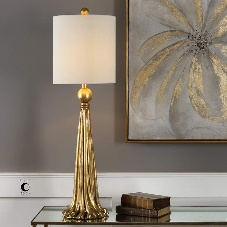 Image 3 Uttermost Paravani 37" High Antique Metallic Gold Buffet Table Lamp more views