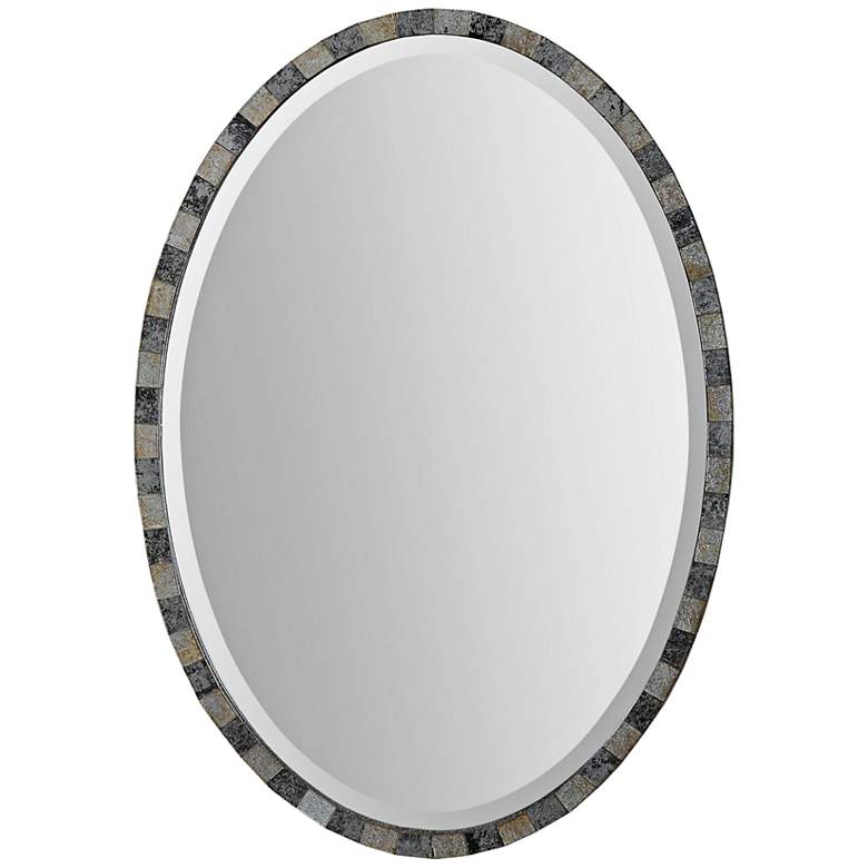 Image 1 Uttermost Paredes Antiqued 21" x 29" Oval Wall Mirror
