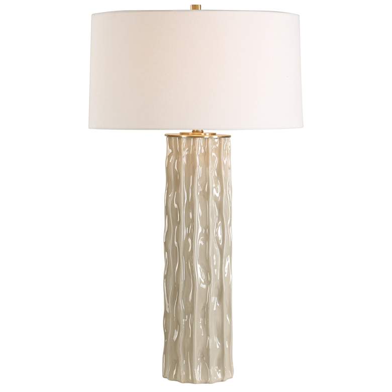 Image 1 Uttermost Parilli 35" Taupe Gray Ceramic Table Lamp