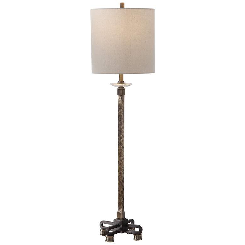 Image 2 Uttermost Parnell 33 3/4 inch Antiqued Brass Plated Buffet Table Lamp
