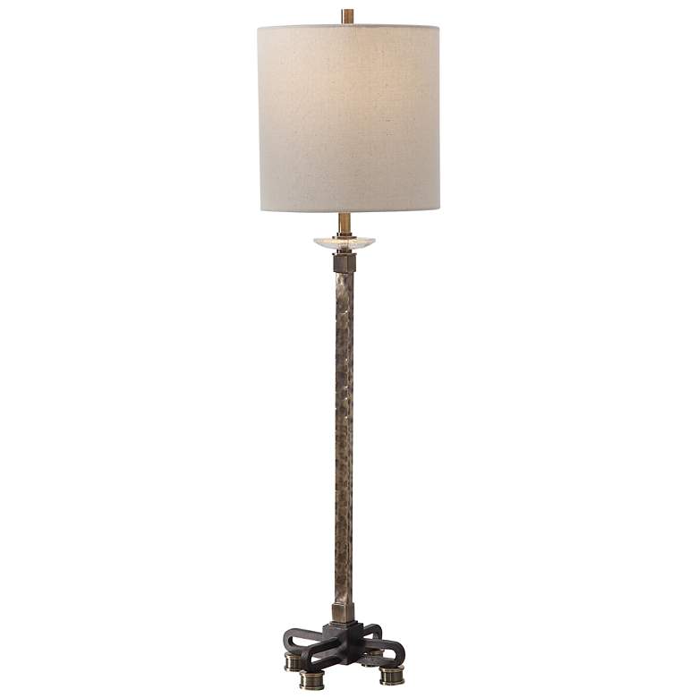 Image 2 Uttermost Parnell 33 3/4 inch Antiqued Brass Plated Buffet Table Lamp