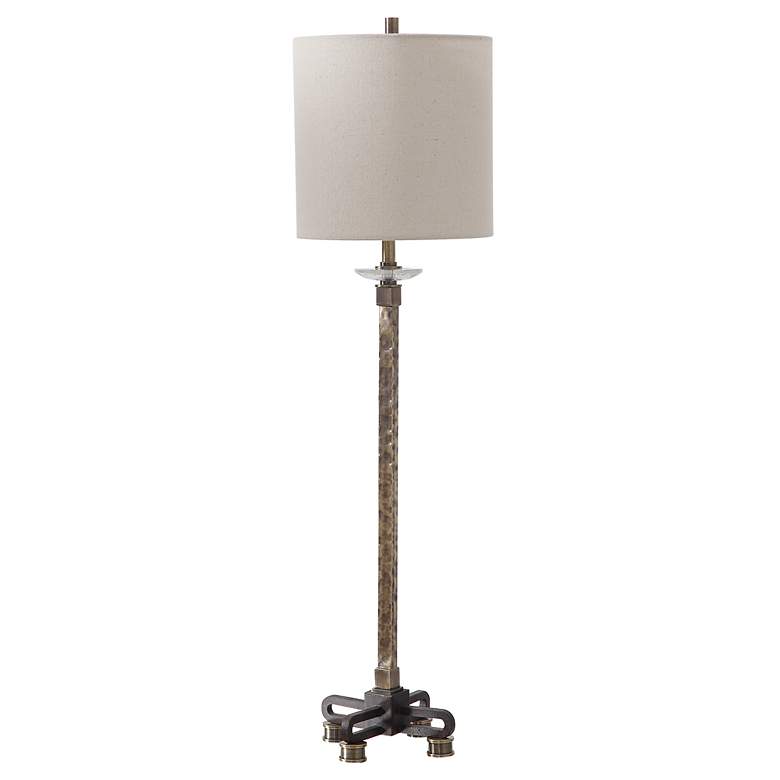 Image 3 Uttermost Parnell 33 3/4 inch Antiqued Brass Plated Buffet Table Lamp more views