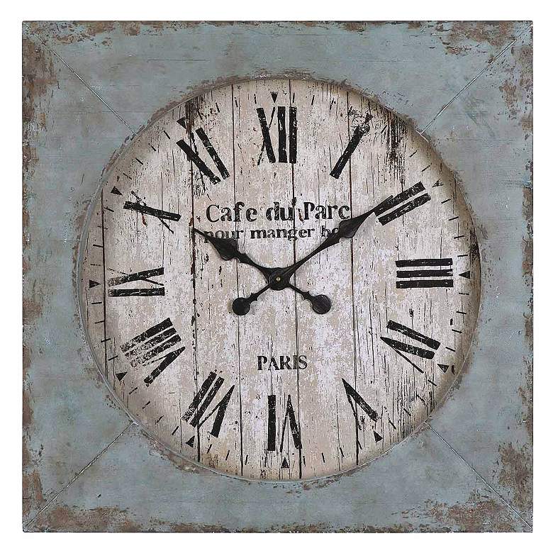 Image 1 Uttermost Paron 29 1/4 inch High Distressed Wood Wall Clock