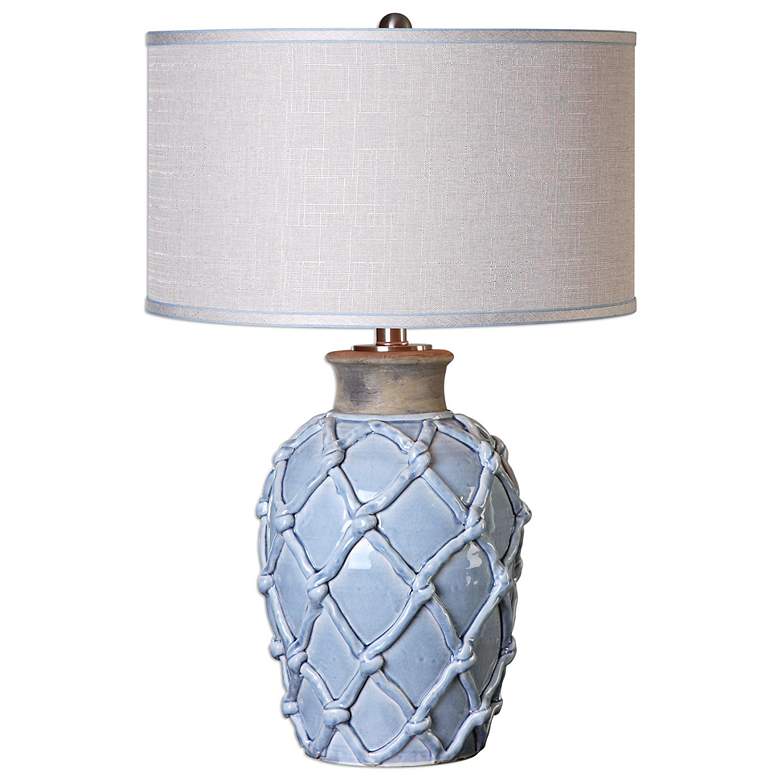 Image 2 Uttermost Parterre 30" High Hammock Pale Blue Ceramic Table Lamp
