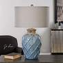 3_Uttermost Parterre 30" High Hammock Pale Blue Ceramic Table Lamp more views